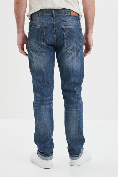 Jeans straight effet délavé denim double stone homme