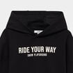 Sweat hoodie doubl&eacute; &agrave; capuche oversize noir gar&ccedil;on