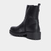Bottines motardes crantées avec brides noir femme