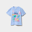 T-shirt manches courtes coton Stitch bleu fille