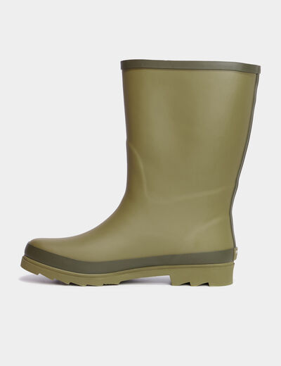 Bottes de pluie avec brides vert kaki homme