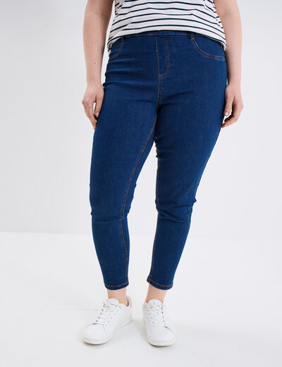 Jegging avec passants taille haute denim stone femme grande taille