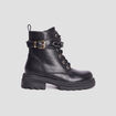 Bottines ranger avec chaînes et boucles noir fille