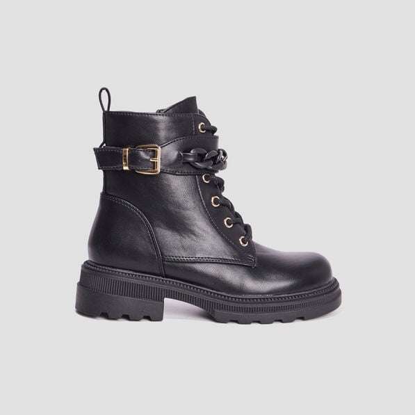 bottines ranger avec chaines et boucles noir fille Bottines ranger avec chaînes et boucles noir fille