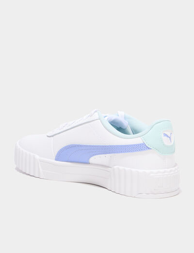 Tennis basses en cuir Puma Carina 3.0 bleu violet fille