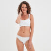 Culotte sans couture effet côtelé blanc femme