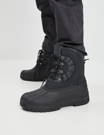 Bottes de neige à lacets noir homme