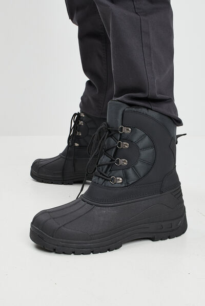 Bottes de neige à lacets noir homme