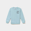 Sweat col rond oversize manches longues bleu gris gar&ccedil;on