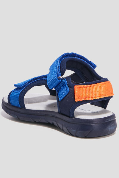 Sandales à scratchs bleu garçon