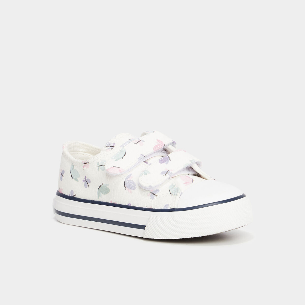 Tennis basses bout renforc&eacute; &agrave; scratchs multicolore fille