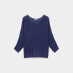 Pull manches longues col rond bleu marine femme grande taille