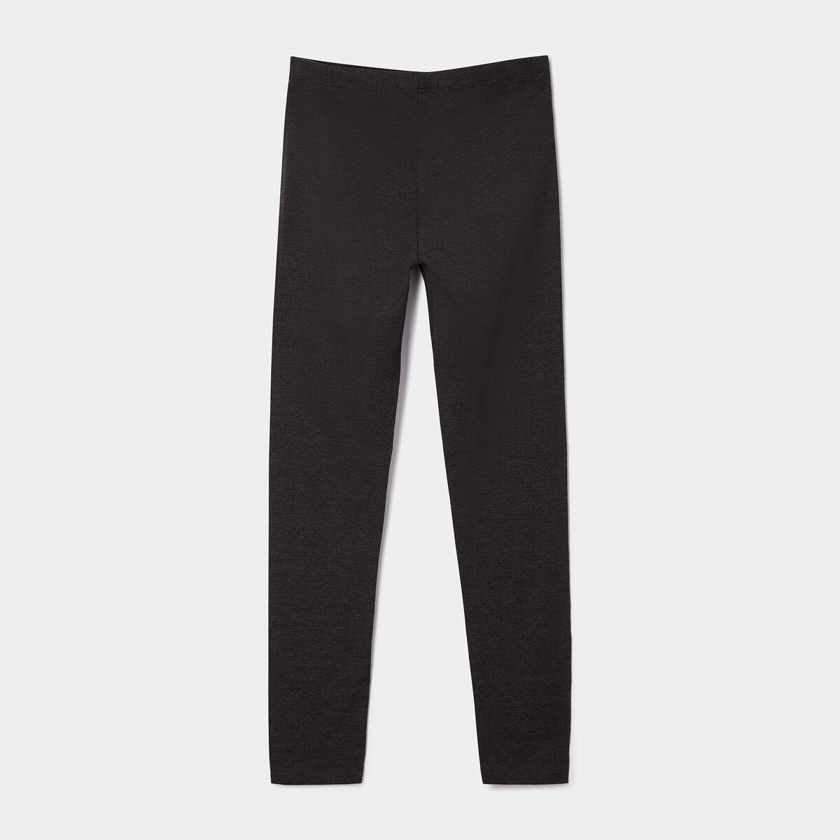 Legging long coton taille &eacute;lastiqu&eacute;e gris fonc&eacute; fille