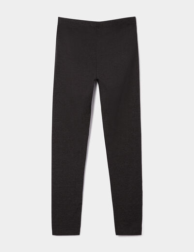 Legging long coton taille élastiquée gris foncé fille