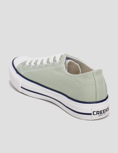 Tennis en toile à lacets Creeks vert clair femme