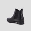 Bottines chelsea plates en cuir noir femme
