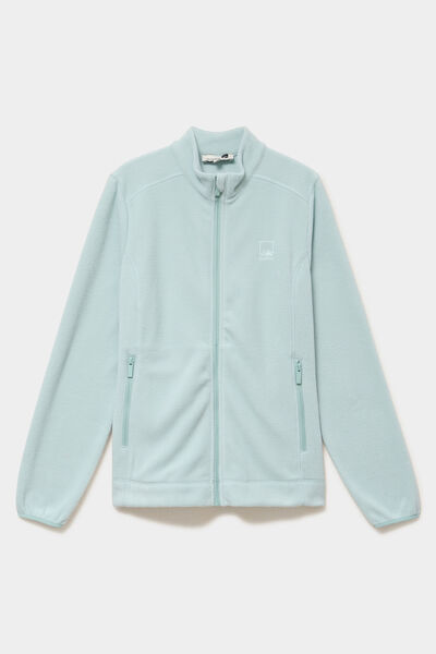 Veste polaire zipp&eacute; manches longues bleu gris femme