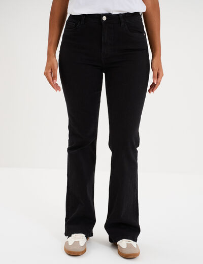 Jeans flare 5 poches denim noir femme