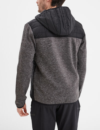 Gilet zippé à capuche Trappeur noir homme