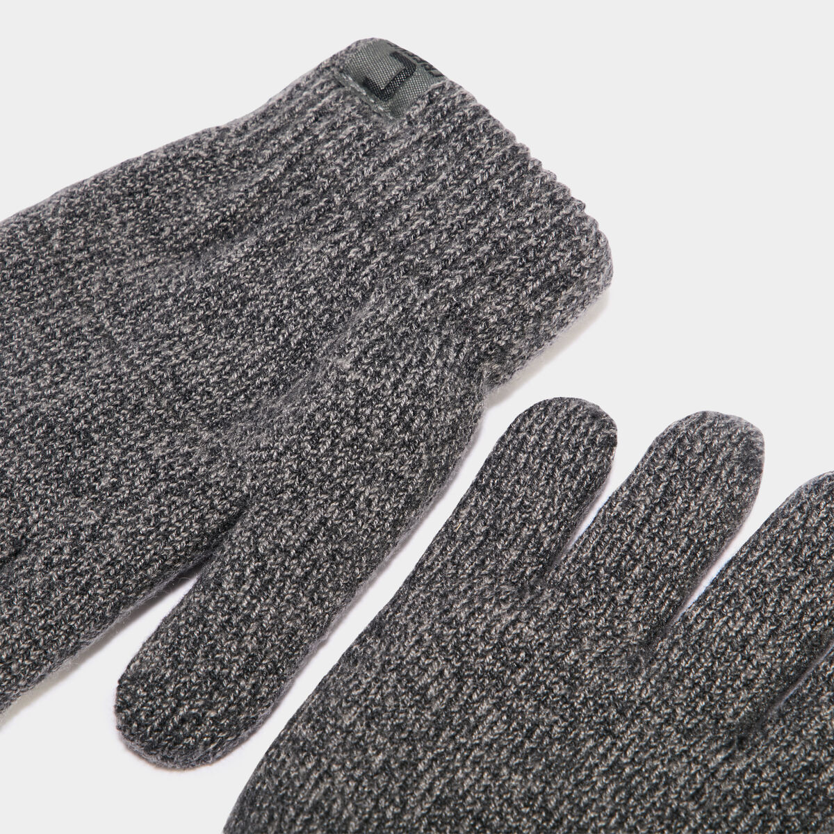 Gants doubl&eacute;s gris fonc&eacute; mixte