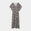 Robe longue fluide manches 3/4 blanc femme grande taille