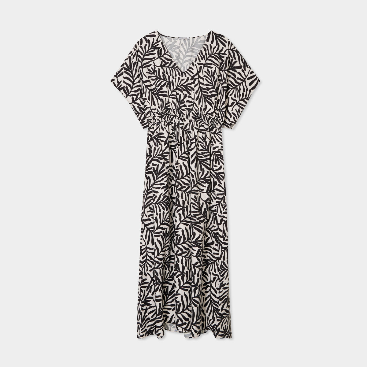 Robe longue fluide manches 3/4 blanc femme grande taille