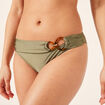 Bas de maillot de bain avec anneaux vert kaki femme