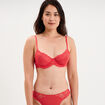Soutien-gorge embo&icirc;tant dentelle rouge corail femme