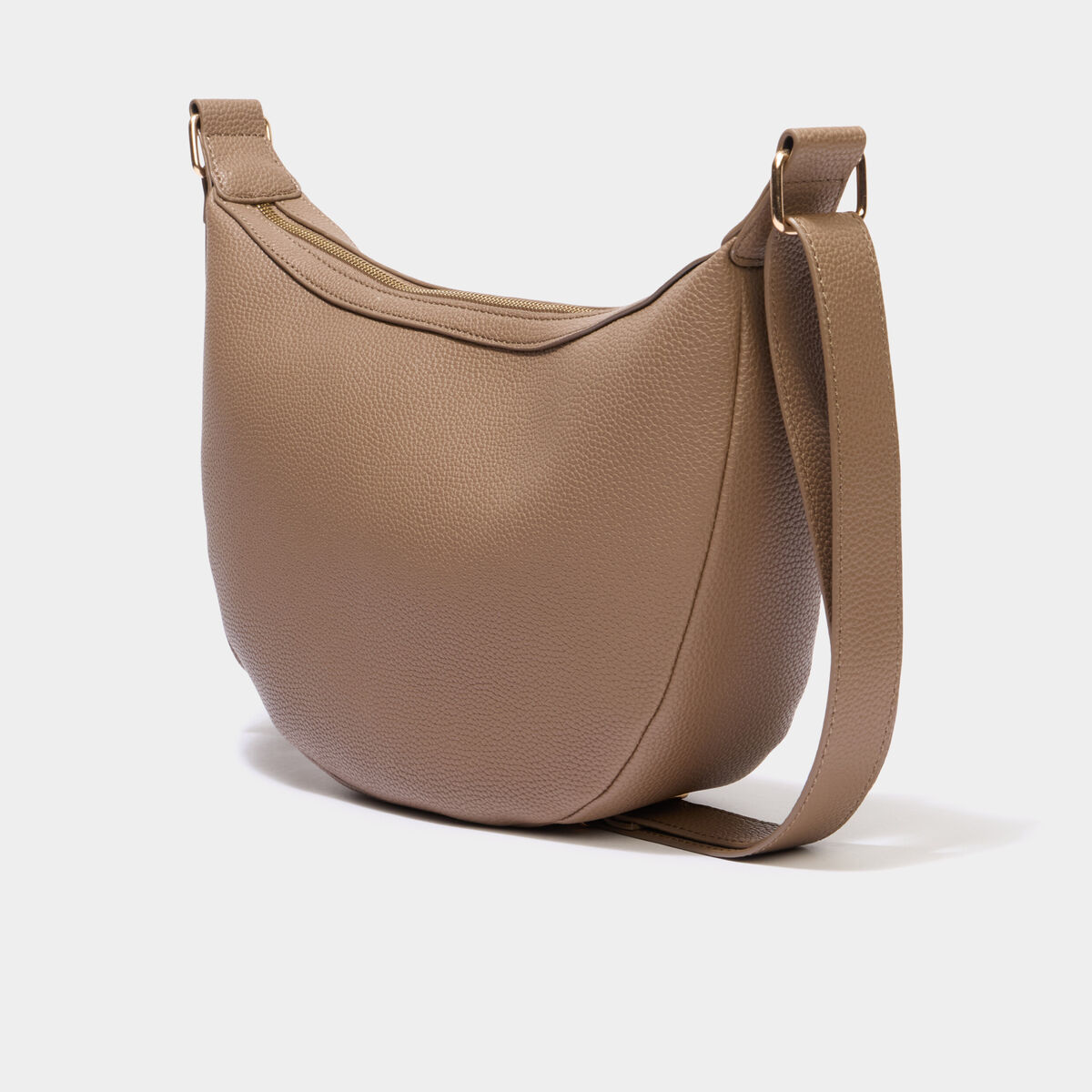 Sac banane zipp&eacute;e taupe femme