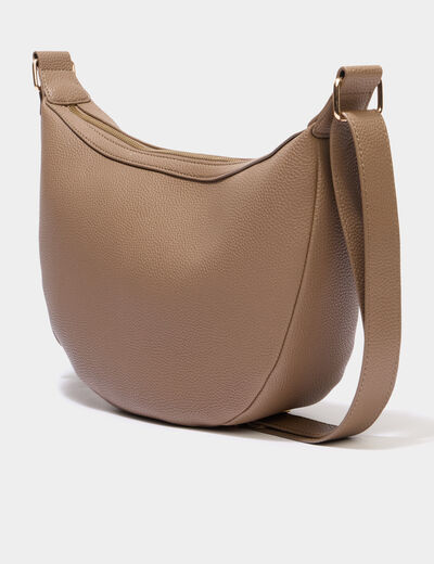 Sac banane zipp&eacute;e taupe femme