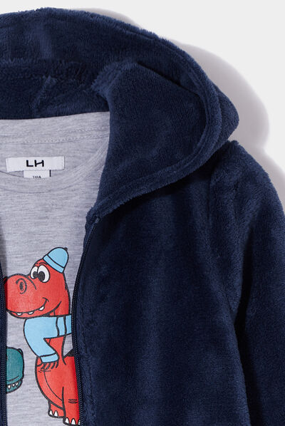Ensemble pyjama 3 pièces avec peluche gris clair garçon