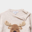 Pull &eacute;paule boutonn&eacute;e manches longues beige b&eacute;b&eacute; gar&ccedil;on