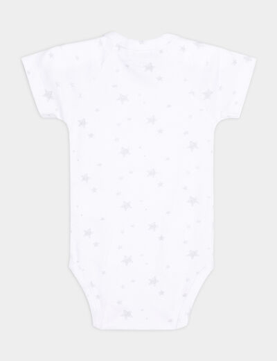 Lot 3 bodies coton manches courtes blanc bébé