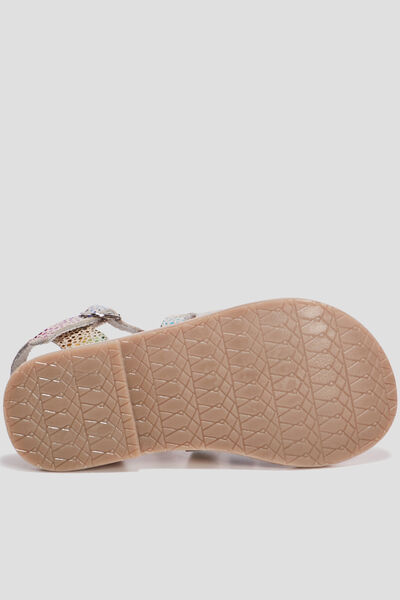 Sandales en cuir multicolore fille