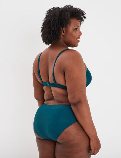Haut de maillot de bain forme corbeille bleu canard femme grande taille