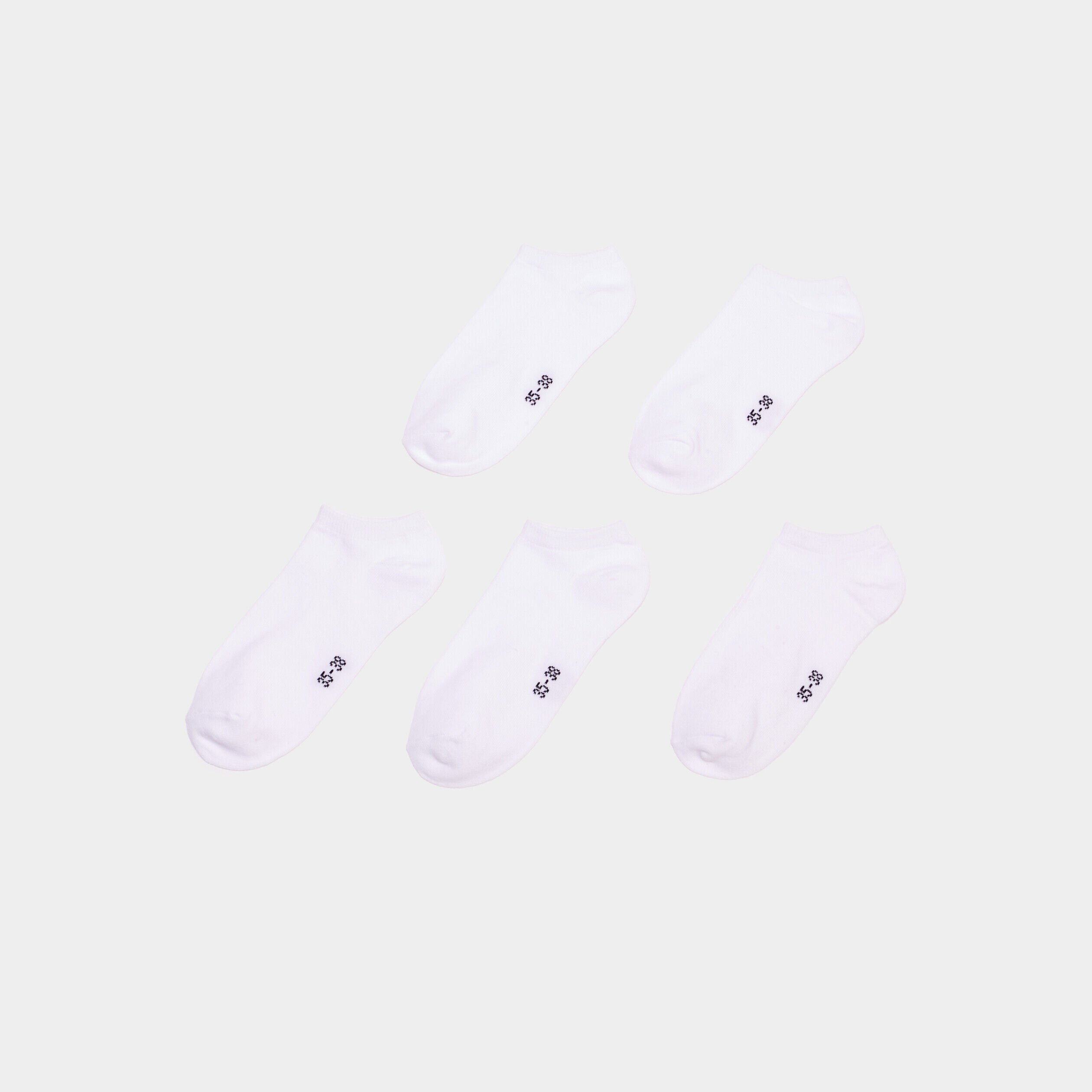 Lot 5 paires chaussettes invisibles blanc mixte LH