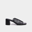 Mules &agrave; talons dessus tress&eacute; noir femme