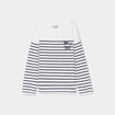 T-shirt coton col rond manches longues ecru fille