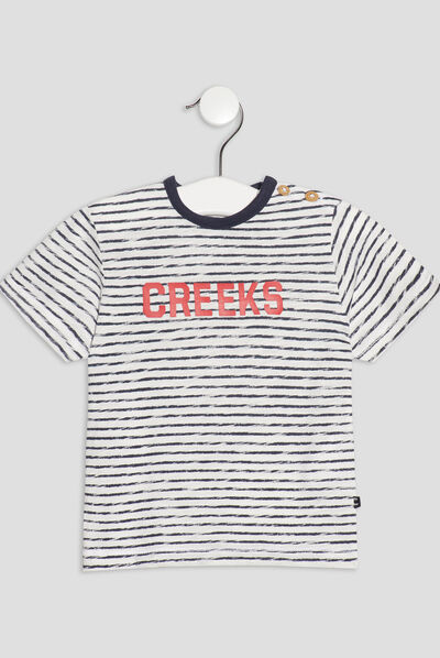 T-shirt manches courtes Creeks ecru bébé garçon