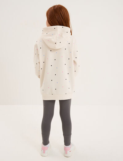 Ensemble sweat long et legging beige fille