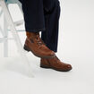Bottines montantes zipp&eacute;es &agrave; lacets marron homme