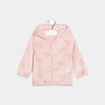 Gilet zippé à capuche rose pastel bébé fille
