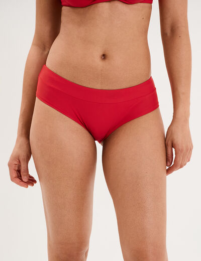 Bas de maillot de bain shorty rouge fonc&eacute; femme