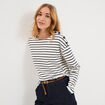 T-shirt marini&egrave;re col rond avec boutons ecru femme
