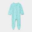 Dors-bien en coton manches longues zipp&eacute; bleu turquoise b&eacute;b&eacute;