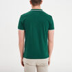 Polo manches courtes bords contrastés vert foncé homme