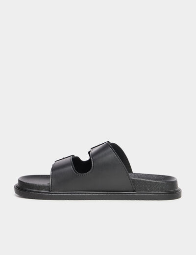 Mules avec boucles noir femme