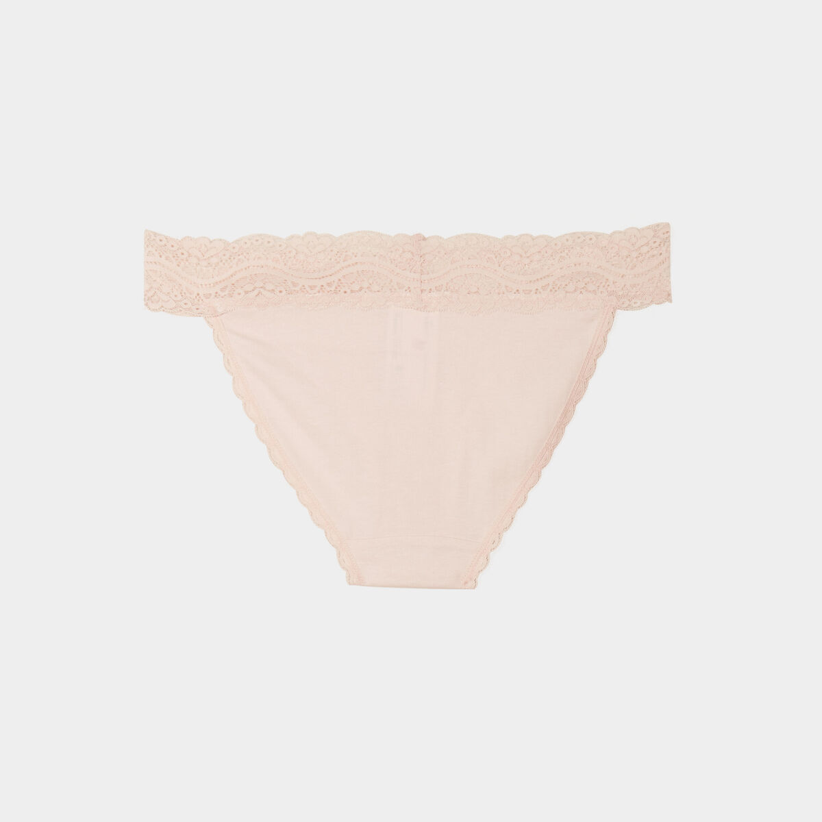 Lot 3 culottes en coton détail dentelle rose clair femme