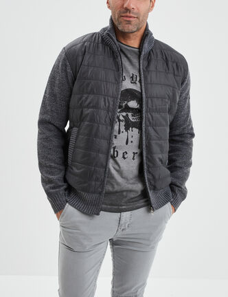 Gilet matelassé zippé Trappeur gris foncé homme