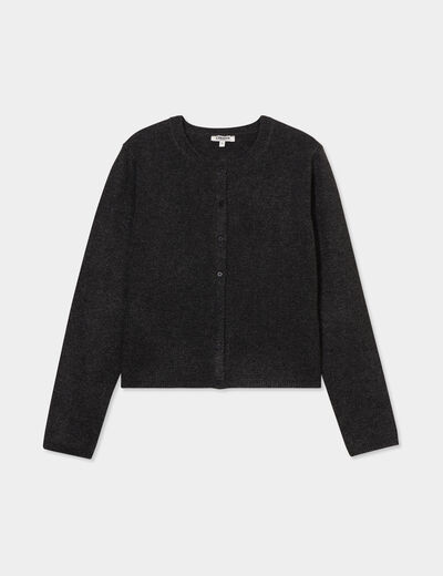 Gilet boutonné manches longues Creeks gris foncé femme